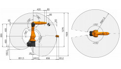Учебный роботизированный комплекс на базе промышленного робота KUKA с захватом, моторшпинделем и техническим зрением