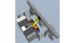 Роботизированный комплекс обслуживания токарного обрабатывающего центра на базе робота Fanuc