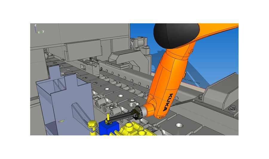 Роботизированный комплекс для автоматизированной линии сборки гусениц на базе двух промышленных роботов KUKA