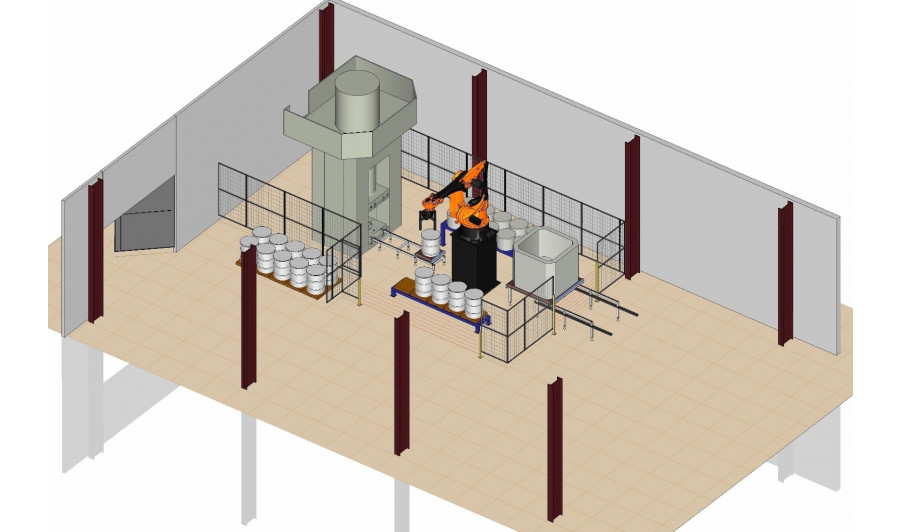 Роботизированный комплекс перемещения бочек/тюбов при утилизации радиоактивных отходов