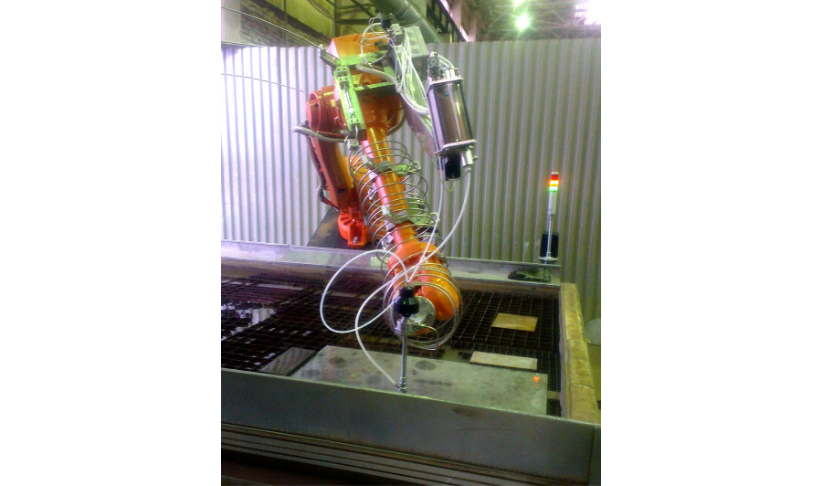 Роботизированный комплекс гидроабразивной резки на базе робота АВВ