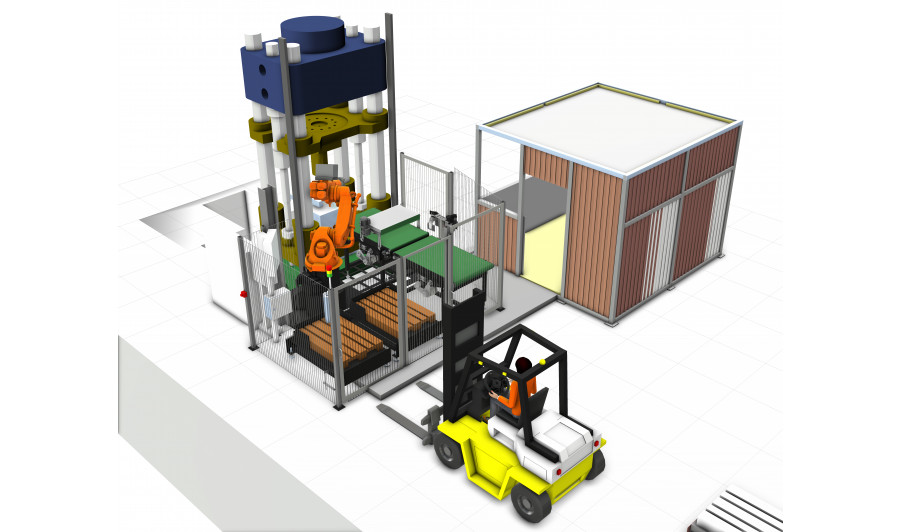 Роботизированный комплекс для обслуживания пресса на базе робота KUKA