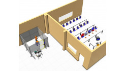 Учебный роботизированный комплекс на базе промышленного робота KUKA с моторшпинделем для фрезерования