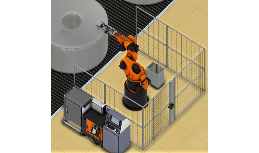 Робото-технологический комплекс (РТК) 	для маркировки горячих рулонов металла