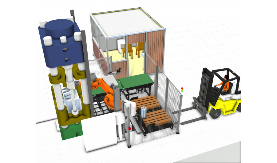 Роботизированный комплекс для обслуживания пресса на базе робота KUKA