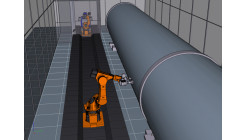 Роботизированный комплекс для нанесения и обработки покрытий на базе двух промышленных роботов KUKA