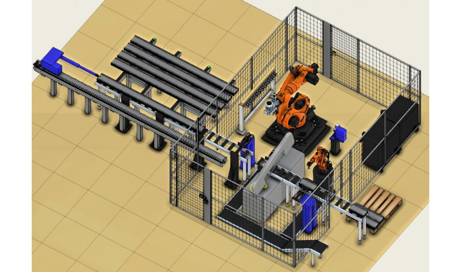 Робото-технологический комплекс (РТК) предназначенного для механической обработки алюминиевого профиля